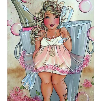 

Full Square Drill 5D Diy Diamond Painting"Fat Woman"Embroidery Cross Stitch 3D Home Decor Gift
