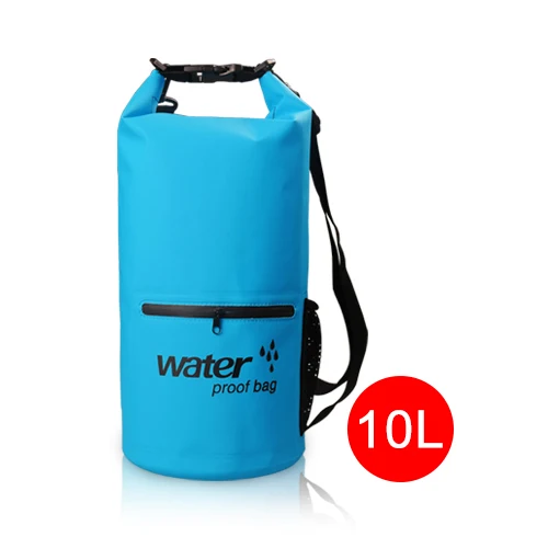 blue-10L 10L/20L открытый речной треккинг Сумка двойной плечевой ремень для плавания водонепроницаемые сумки сверхлегкие сухие органайзеры сумка для инструментов - Цвет: blue-10L