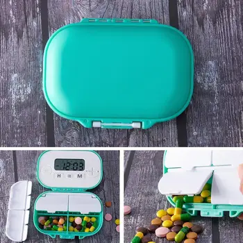 

Portable Mini Electronic Smart Pill Boxes 7 Days Weekly Medicine Moisture-proof With Container Organizer Alarm Case Pill Ta H4A4