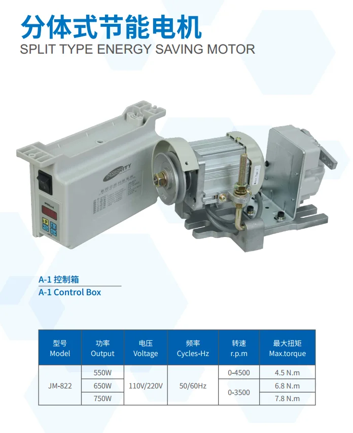 JM-822 SPLIT TYPE ENERGY SAVING SEWING MACHINE MOTOR