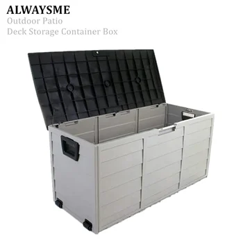 

ALWAYSME 112X48X54CM Deck Box Indoor/Outdoor Storage Container And Seat For Patio Cushions and Gardening Tools