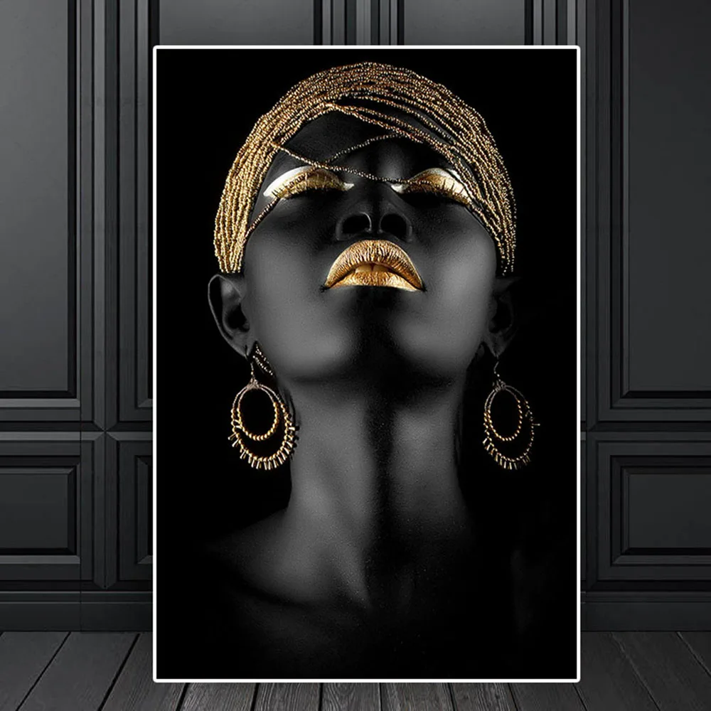 Современные принты на холсте, черная женская модель, настенная живопись, плакат и принты, картины, украшение дома для гостиной, без рамки