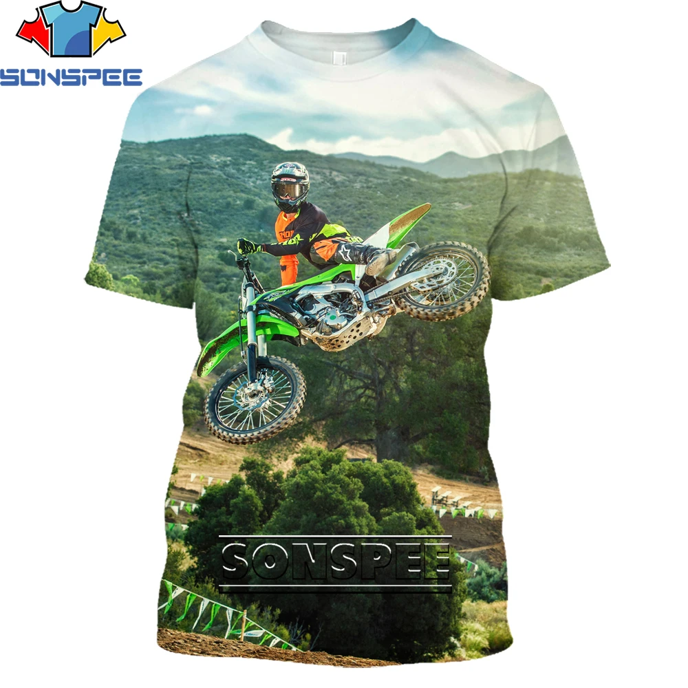 T-shirt Moto Cross - Pixel Evolution - Homme Gris chine