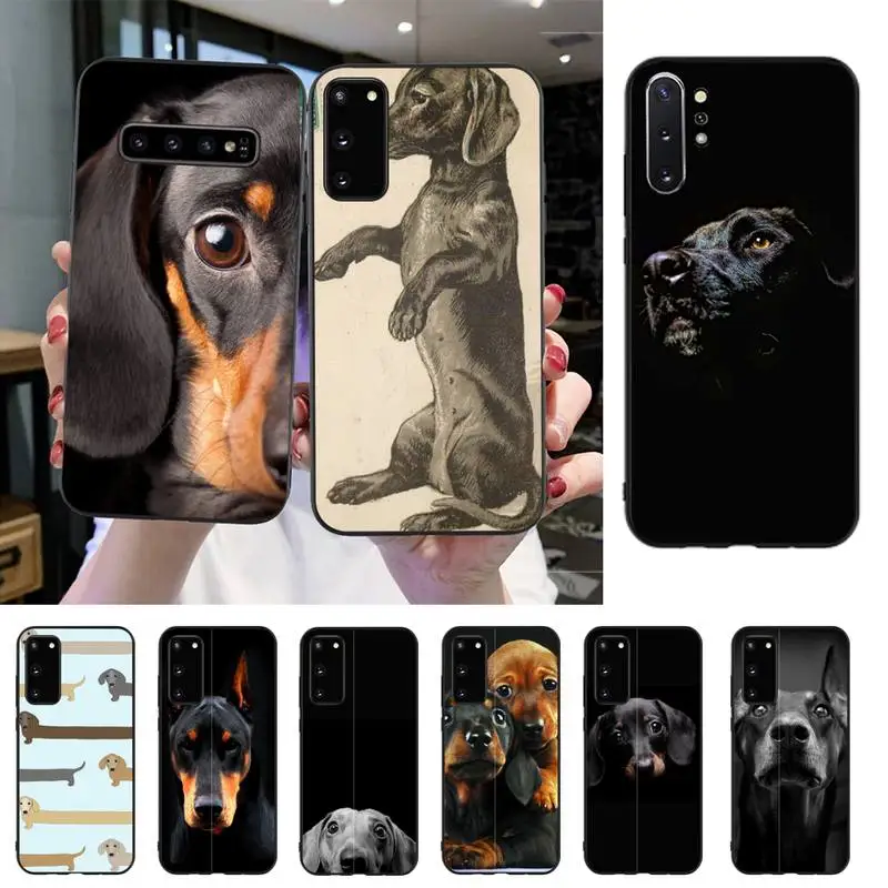 HTXian черный такса Doberman собака лицо роскошный уникальный чехол для телефона Samsung S20
