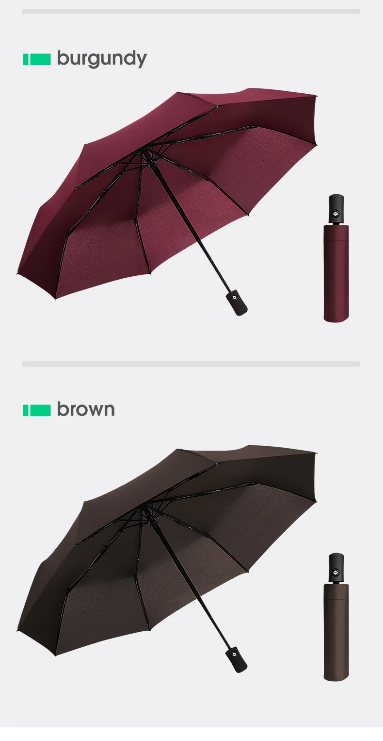 Fully Automatic 8 Bones Folding Women Umbrella Light Portable Large Windproof Rain Business Umbrella Gift Parasol Men Children