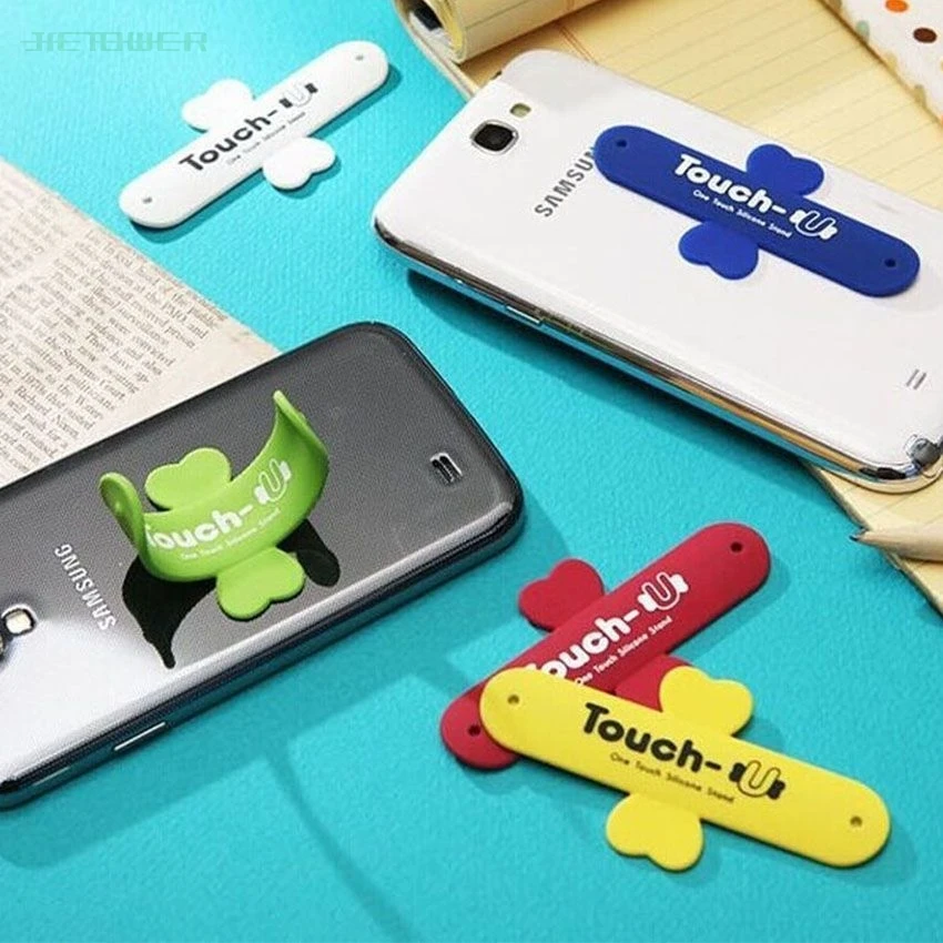 500pcs/lot Mini Touch U Silicone Phone Holder,Suntaiho One Touch U Shape Silicone Stand Holder Back Sticker for Smartphones PC