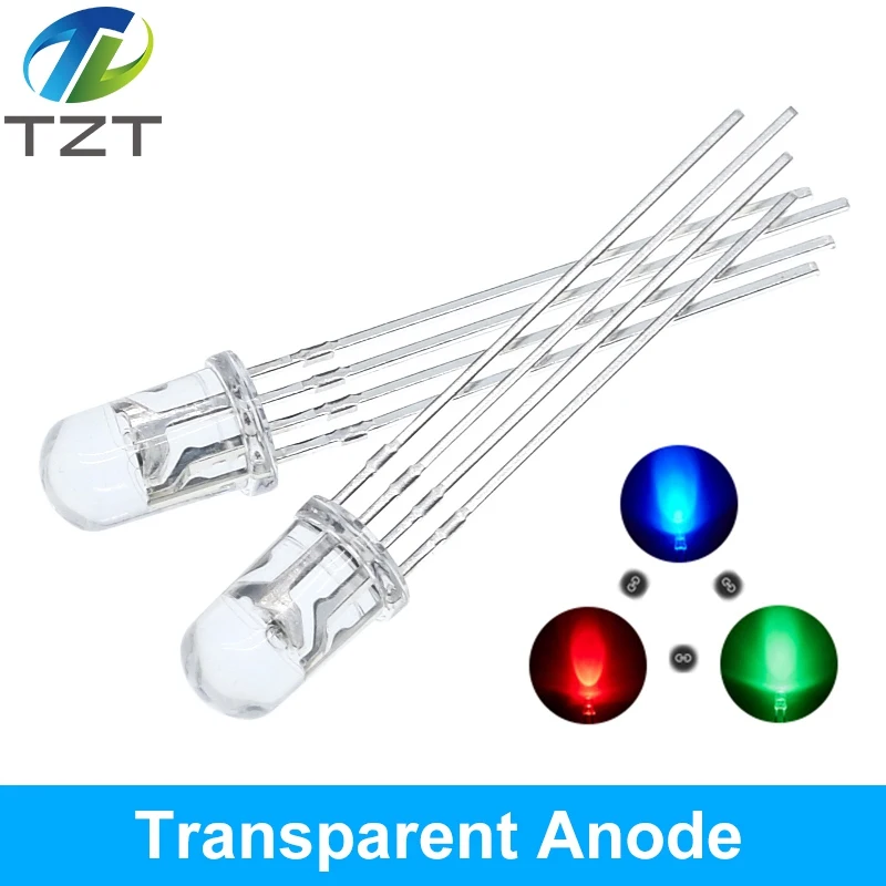 20Pc Multicolor 4pin 5mm RGB Led-Diode Licht Lampe Tricolor Runde Gemeinsame Anode Kathode LED F5 Licht Emittierende diode Rot Grün Blau – Detail 4