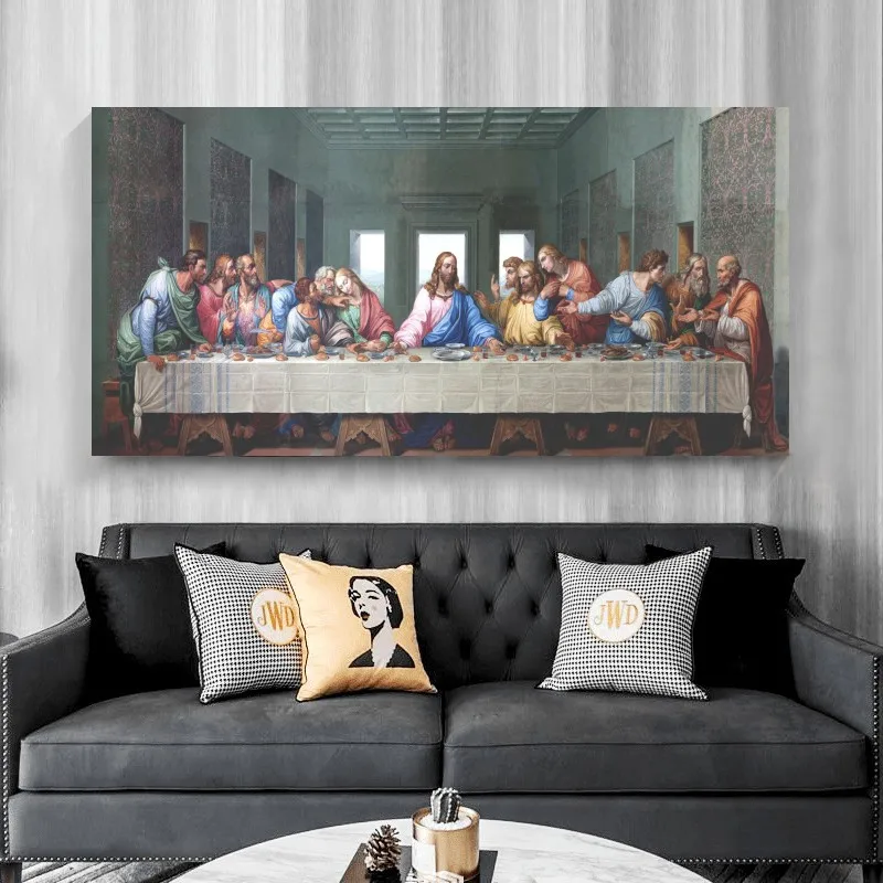 

Leonardo Da Vinci's The Last Supper Posters and Print Wall Art Canvas Painting Famous Painting Art Living Room Decoration Maison
