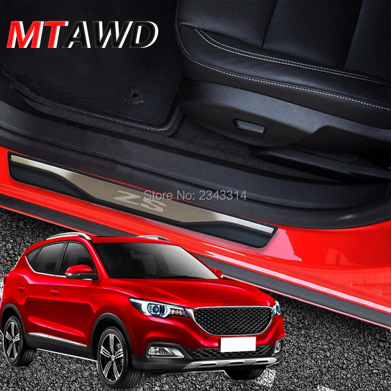 

For MG ZS 2017 2018 2019 2020 Stainless Door Sills Scuff Kick Plate Protector Trim Sticker Guard Cover Car Styling Accessories