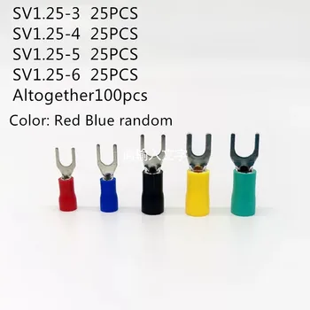

SV1.25-3/4/5/6 100PCS Furcate Terminal Cable Wire Connector Insulated Wiring Terminals electrical Lug crimp terminal red blue