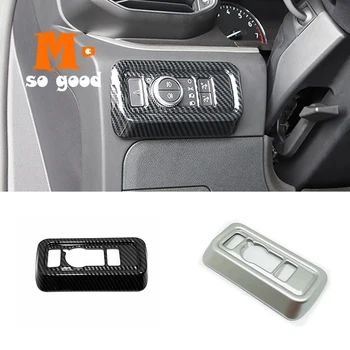 

For Ford Explorer 2020 2021 Accessories ABS Carbon Car Headlamp Light Adjustment Switch Control frame Trim Car styling 1pcs