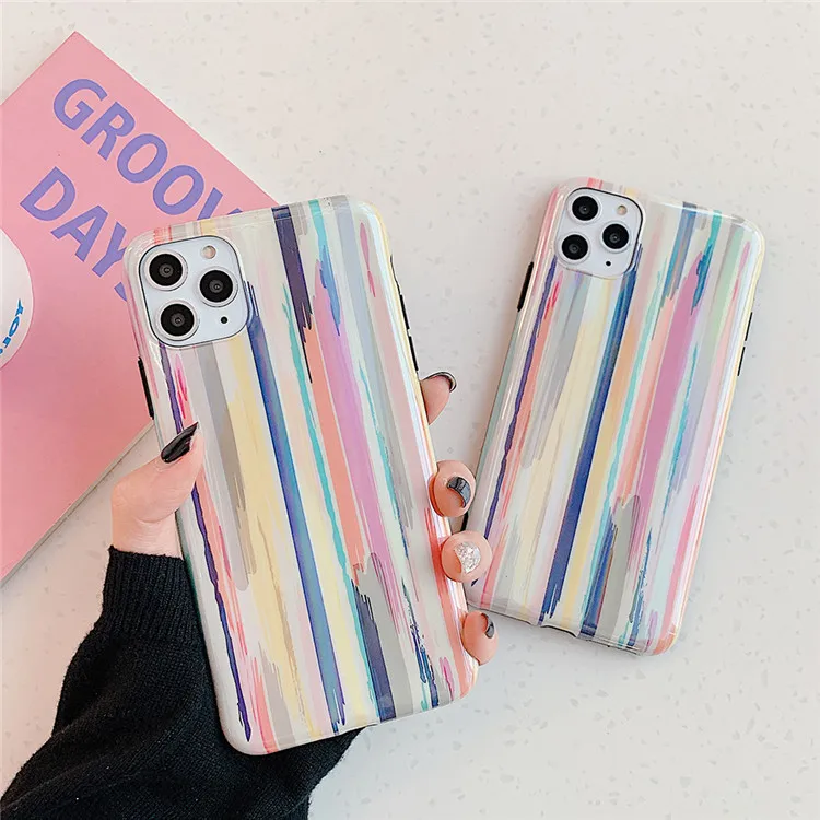 New Style IMD Applicable Iphone11pro MAX Phone Case iPhone 8 /7plus Couples Rainbow Applicable 6 S/XR