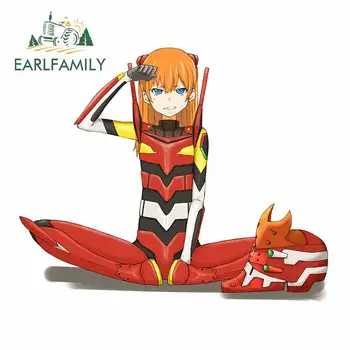 

EARLFAMILY 13cm x 10.3cm for Asuka Personality Car Stickers Occlusion Scratch Cartoon Anime Bumper Waterproof VAN SUV Decal