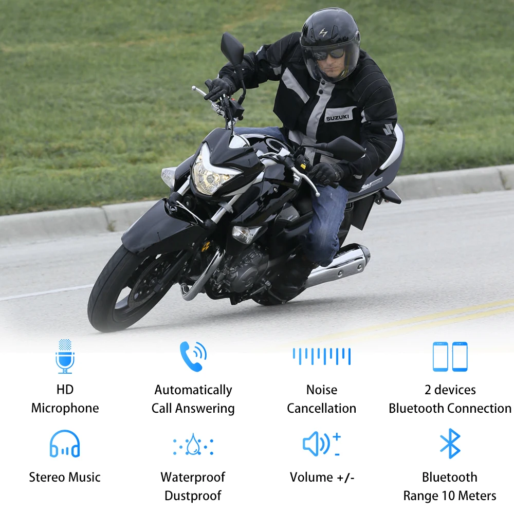 Deelife Bluetooth гарнитура для шлема мотоцикла наушники громкой связи Авто Мото Мотор