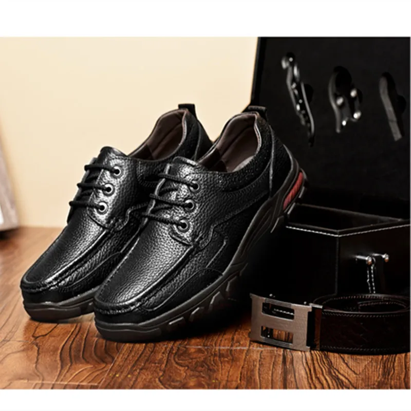 

Genuine Leather Soft Bottom Middle-aged Father's Shoes 2018 Spring New Style MEN'S SHOES Large Size Men's Low Top Large Size Cas