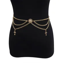 Цыганский Крест Подвеска цепочка на талию живота Индия алюминиевая цепочка пояс Иисуса женское платье для вечеринки аксессуары для женщин ювелирные изделия