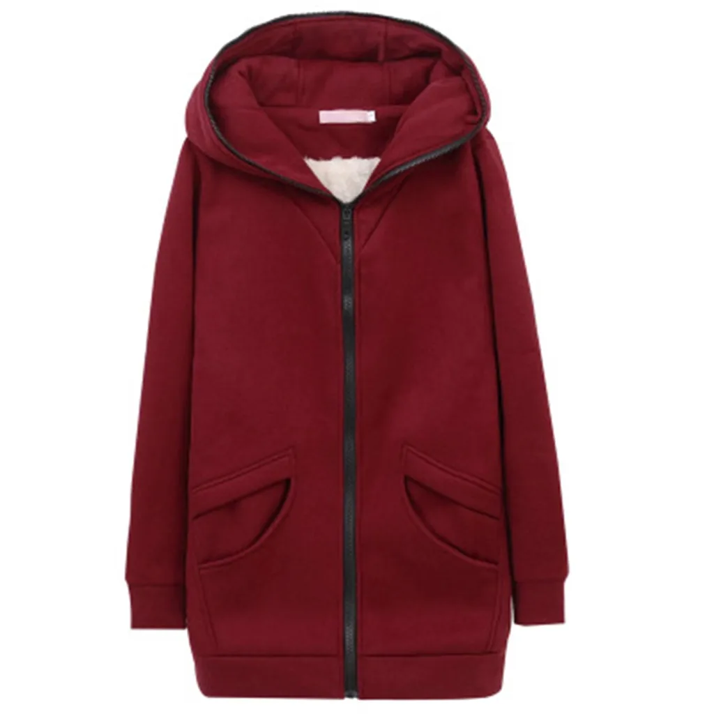 Bluza damsk/Рождественская одежда; толстовки; женская зимняя теплая верхняя одежда; однотонная одежда с капюшоном и карманами; композитные пальто; moletom
