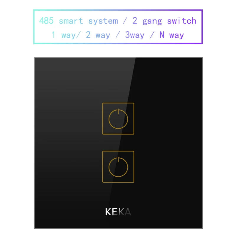 Всем советую настенный сенсорный выключатель Сенсор переключатель 2 Gang 1/2/3 Way сенсорный Стандартный светильник переключатель RS-485 контроль переключатель с украшением в виде кристаллов Стекло Панель 220-250V - Цвет: Черный