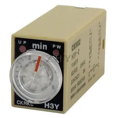 

H3Y-2 AC 220V DPDT 0-5 Minutes 5M 8 Pins Power on Time Delay Relay