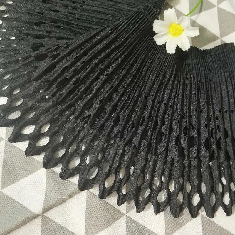 

1Yards Pleated Guipure Cord Lace Fabric Material Tulle Sewing Trim 15cm Ribbon Chiffon Lace Collar Dress Laces For Clothes LW8