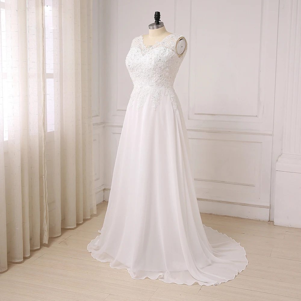 Jiayigong-Plus-Size-Wedding-Dress-White-Ivory-Cap-Sleeve-Applique-Beaded-Sequin-Chiffon-Beach-Bridal-Gowns (2)