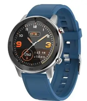 blue silicone Новые DT78 Смарт-часы для мужчин IP68 Водонепроницаемый Полный Круглый сенсорный экран для сердечного ритма кровяное давление кислородные Смарт-часы для спорта на открытом воздухе - Цвет: blue silicone