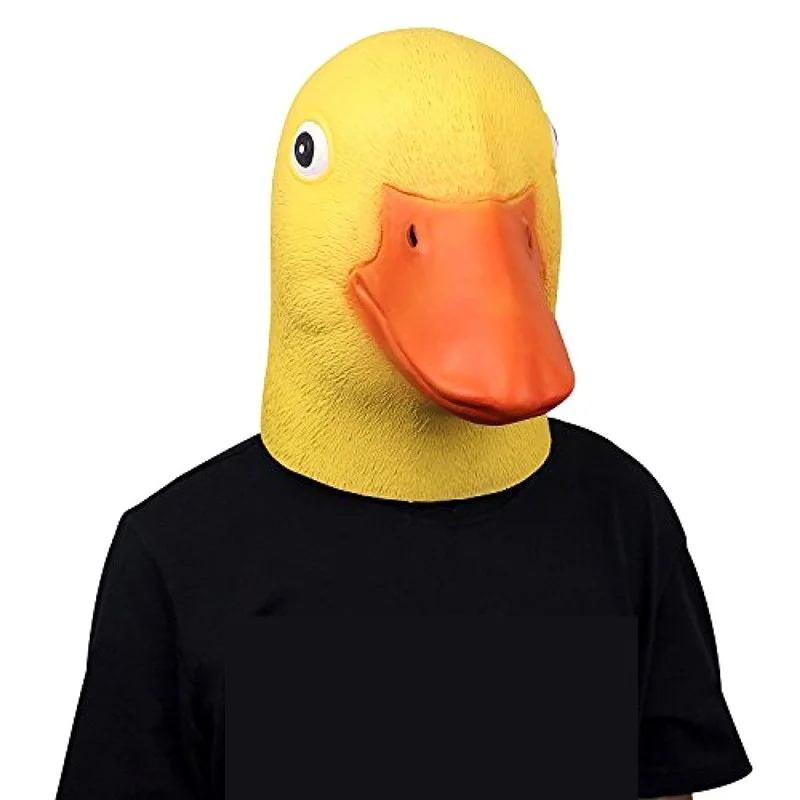 Yellow Duck Mask Quacker Latex Made Soft COS Cute Yellow Duck Headgear Halloween Party Cosplay Props Nice Gift