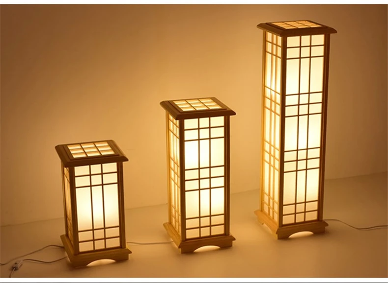 Современный японский напольный светильник, оконная лампа, лампа для ресторана, гостиной, прихожей, освещение, дизайн дома, деревянные лампы