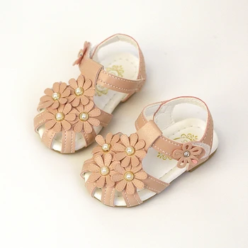 

2020 New Fashion Flowers Pearl Summer Childrens Baby Toddler Shoes Soft Bottom Sandals Girls Beach Shoes 8M 9M 10M 11M 12M 13M
