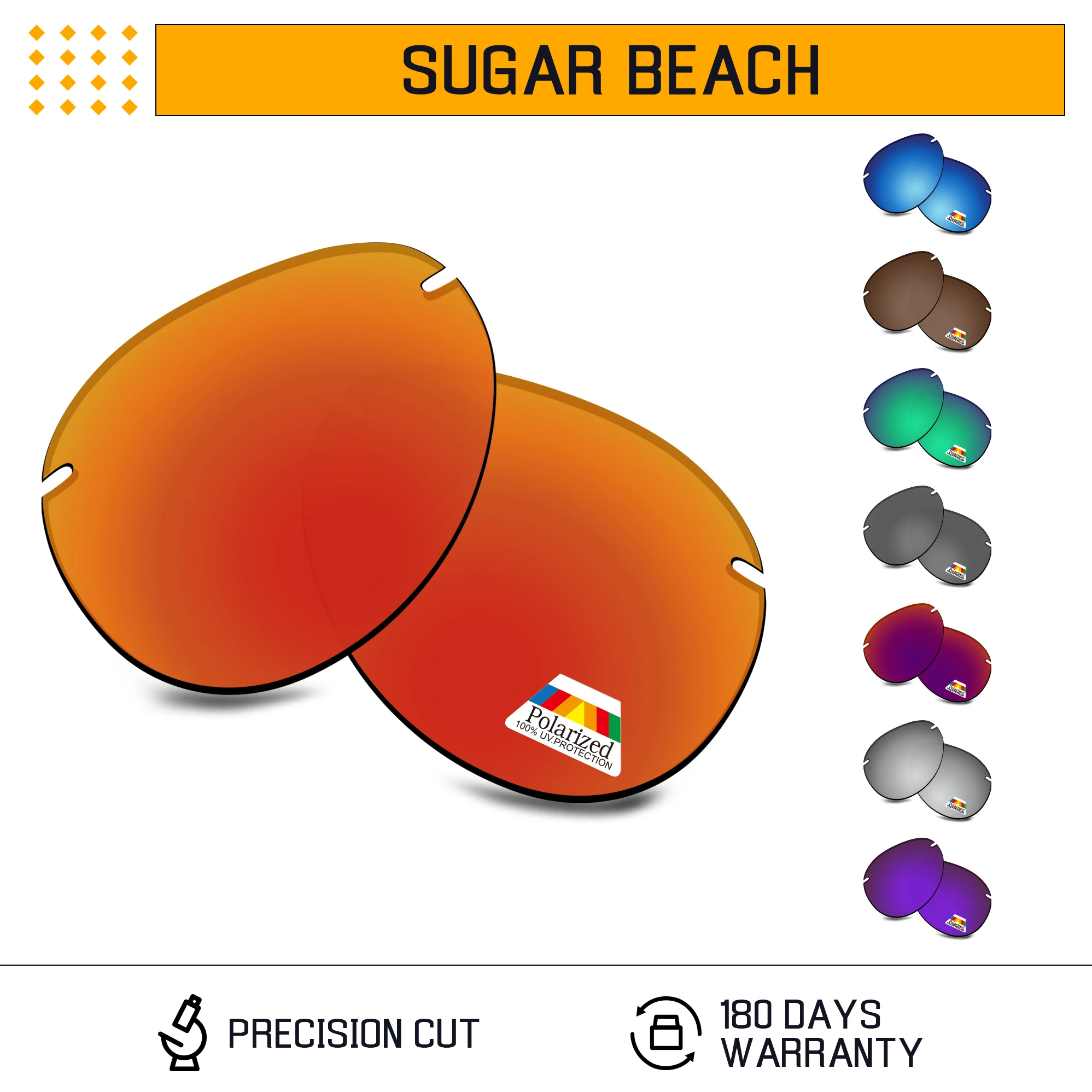 Lenti Di Ricambio Polarizzate In Policarbonato Bwake Per-Montatura Per Occhiali Da Sole Maui Jim Sugar Beach Mj421-Opzioni Multiple