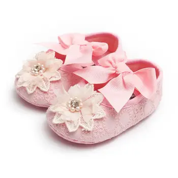 

1Pair Baby Girl Infants Lace Flower Princess Shoes Floral Headwear Headband Photography Props Set