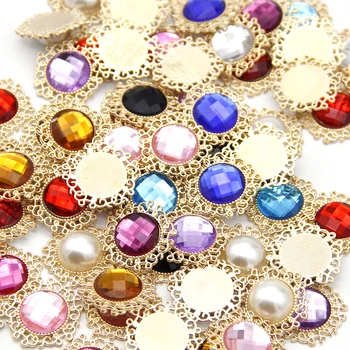 

David accessories 50 pcs Strass Shiny Crystals Stones Trim Gold Base Sew on For Clothes DIY,50Yc11314