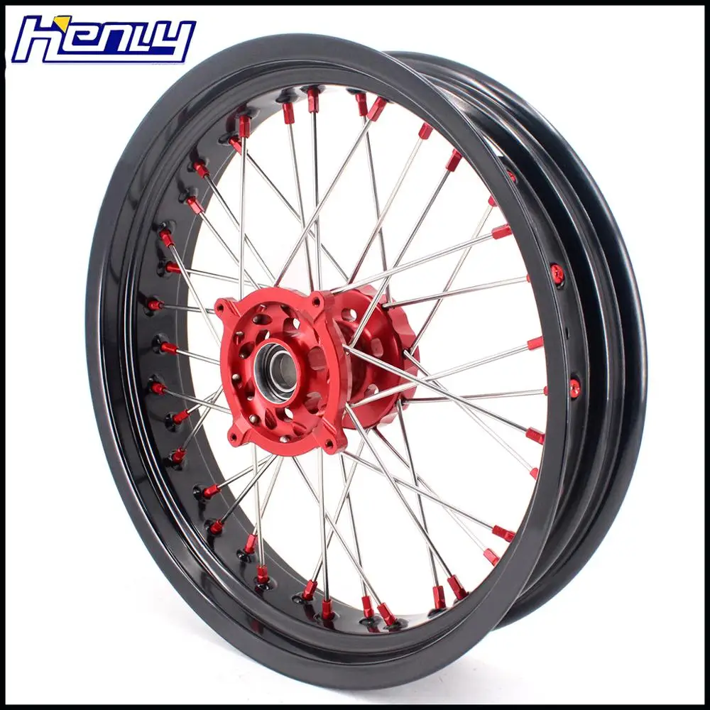 3,5/5,0 Supermoto колеса Supermotard обод набор для HUSQVARNA TE TC FE FC SMR TXC 2000-2013 Красный ниппель концентратор