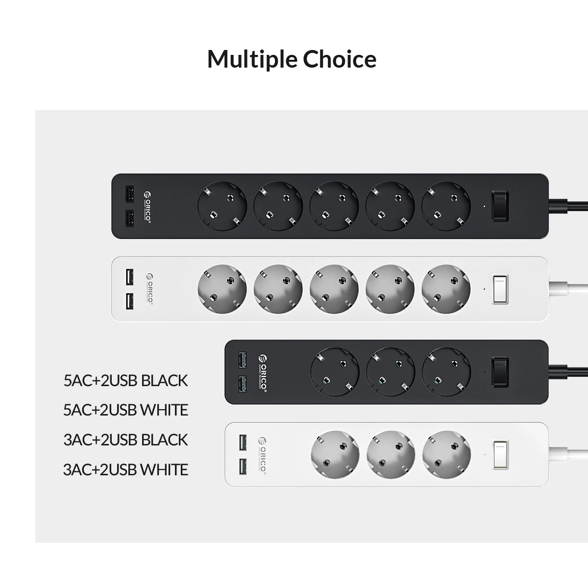 ORICO 3/5 AC + 2 USB мощность полосы электронный разъем офис стабилизатор напряжения ЕС