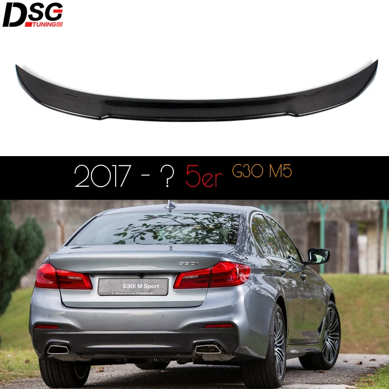 Carbon Fiber Rear Deck Spoiler Boot Wing for BMW 5 Series G30 & F90(M5) 2017 - 2022 Great Fitment High Gloss Finish UV-Cut