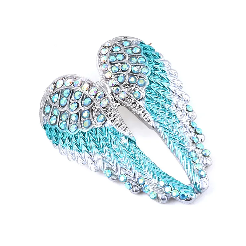 Crystal angel wings brooch