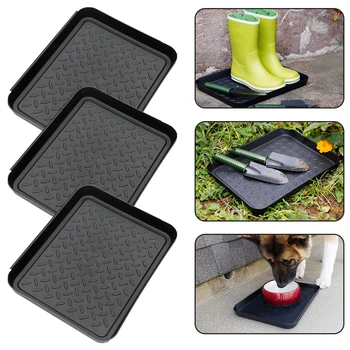 

3PCS Outdoor Hall Washable Boots Storage Trays Multi-Functional Shoe Tray Flower Pots Shoe Non-Slip Plate Plastic Garden Tools A