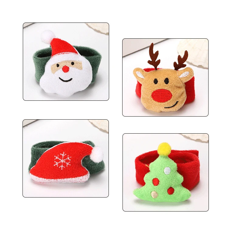 Рождественский игрушечный круг, браслет, Рождественский подарок для детей, Санта-Клаус, снеговик, олень, новогодние вечерние игрушки, украшение на запястье, игрушка