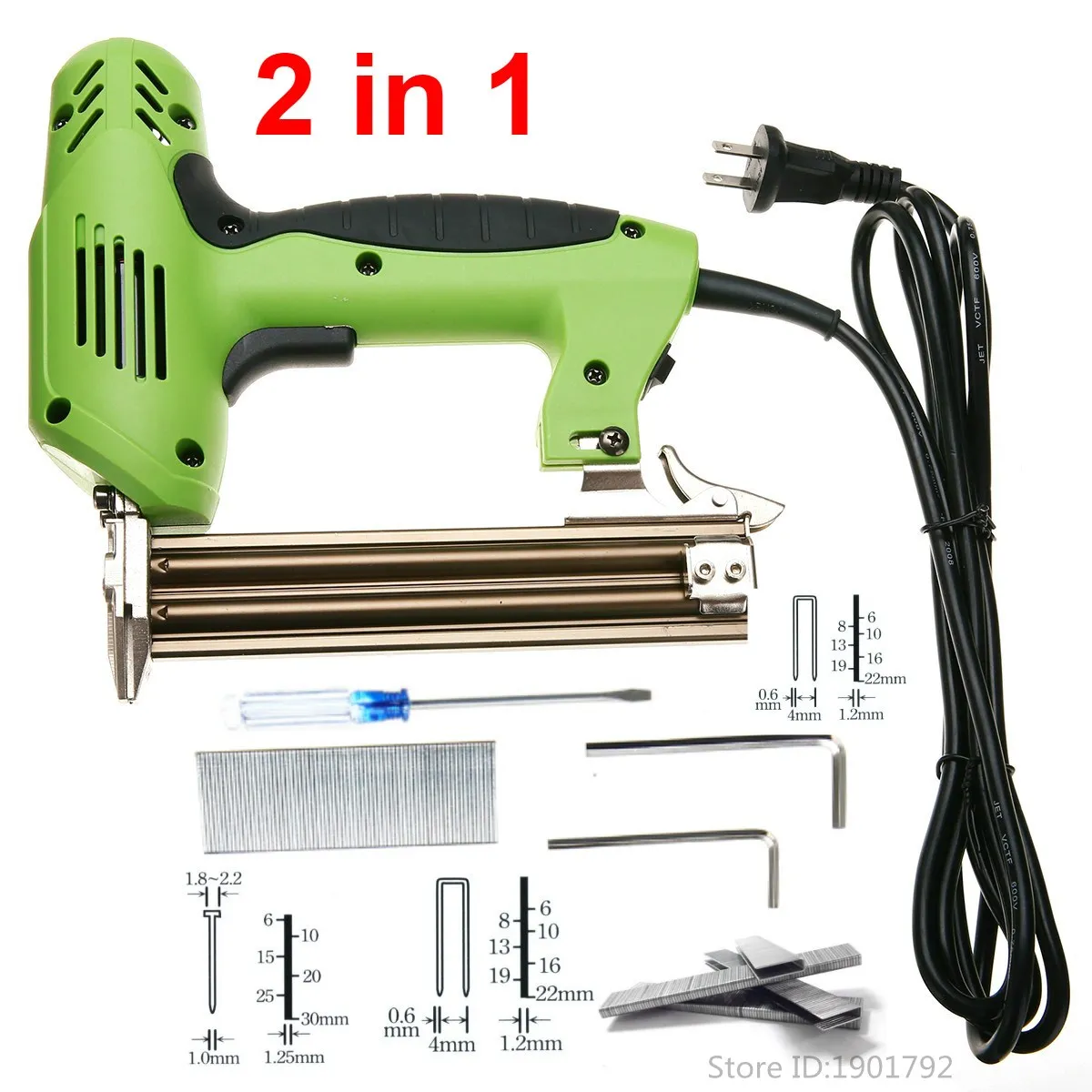 

2 in 1 1800W Electric Stapler GunFraming Tacker Eletric Nails Staple Gun 220V Electric Power Tools U-Shaped Straight Nail Gun