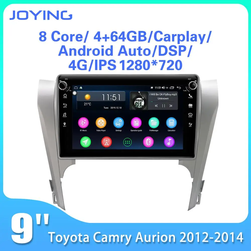 9-дюймовый автомобильный радиоприемник Android стерео GPS-навигатор для Toyota Camry Aurion 2012