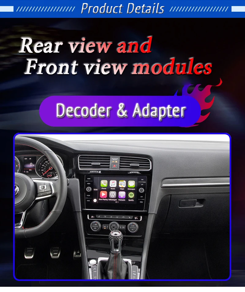 Rear Camera Decoder For Volkswagen Golf 7 Magotan Touran Tiguan Touareg Azure Huion Teramont Lamando Original Car Screen Upgrade fdxfh