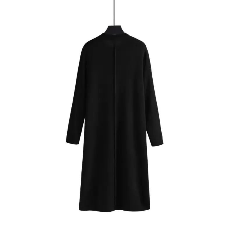 GIGOGOU большой размер длинный пуловер платье-свитер женское кашемировое шикарное платье-свитер женское осеннее зимнее свободное прямое платье