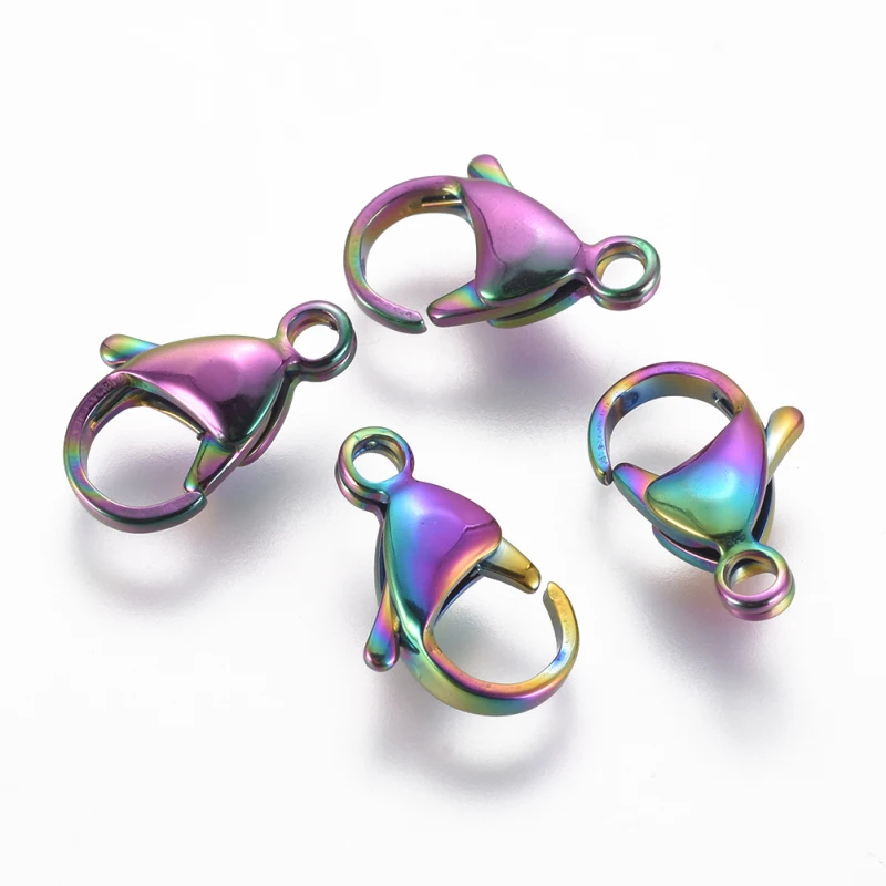 100Pcs Vacuum Plating Stainless Steel Lobster Claw Clasps Fastener Hook Snaps for DIY Bracelet Necklace Chain Jewelry Making