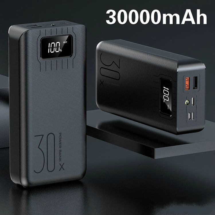 Внешний аккумулятор 30000 мАч портативное зарядное устройство USB светодиодный