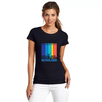 

Print amsterdam holland netherlands tee t shirts women 3xl 4xl 5xl comfortable slim fit