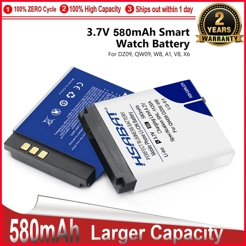 HSABAT 0 цикл 580 мАч LQ-S1 батарея для смарт-часов AB-S1 DJ-09 DZ09 GJD HKS-S1 FYM-M9 SCX-M9 LQ-A1 JHCY-S1 |