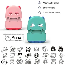 Tampon de nom de bébé sur mesure, DIY pour enfants, sceau de numéro de téléphone, vêtements sûrs, chapitre pas facile à décolorer, jouet d'expression de monstres