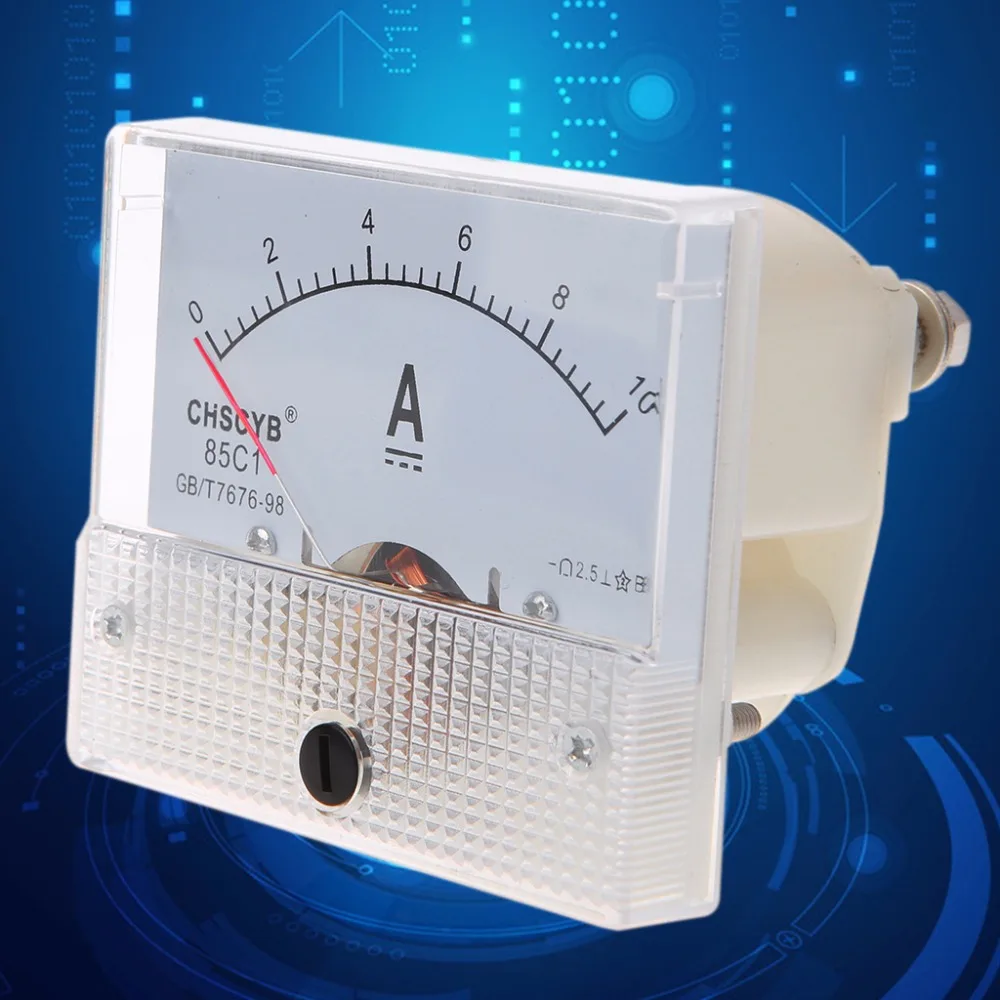 0-10A аналоговый постоянного тока Панель метр амперметр прямоугольник измерительный индикатор тестер инструменты