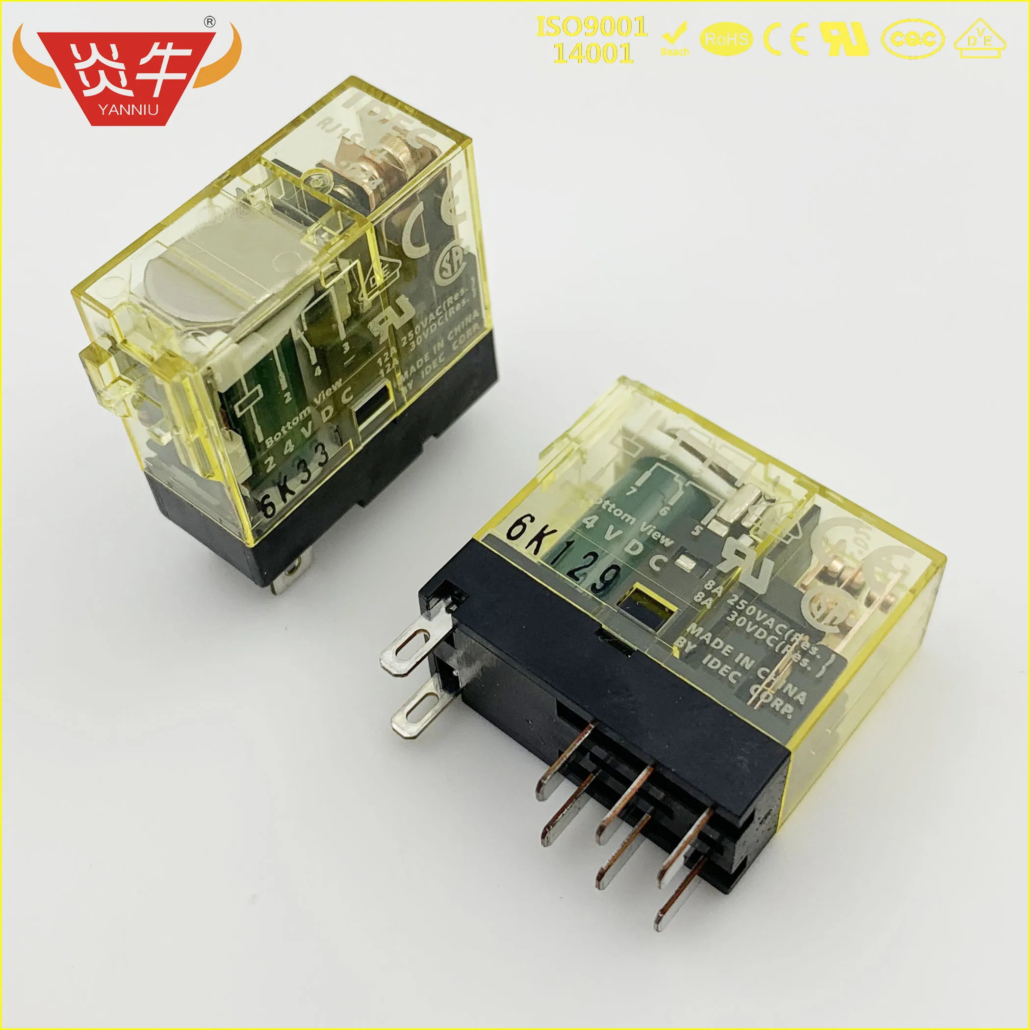 10 шт. IDEC реле RJ1S-CL RJ2S-C RJ1SCL RJ2SCL 6Pin 8Pin 12v 24v AC220V SJ2S SJ1S