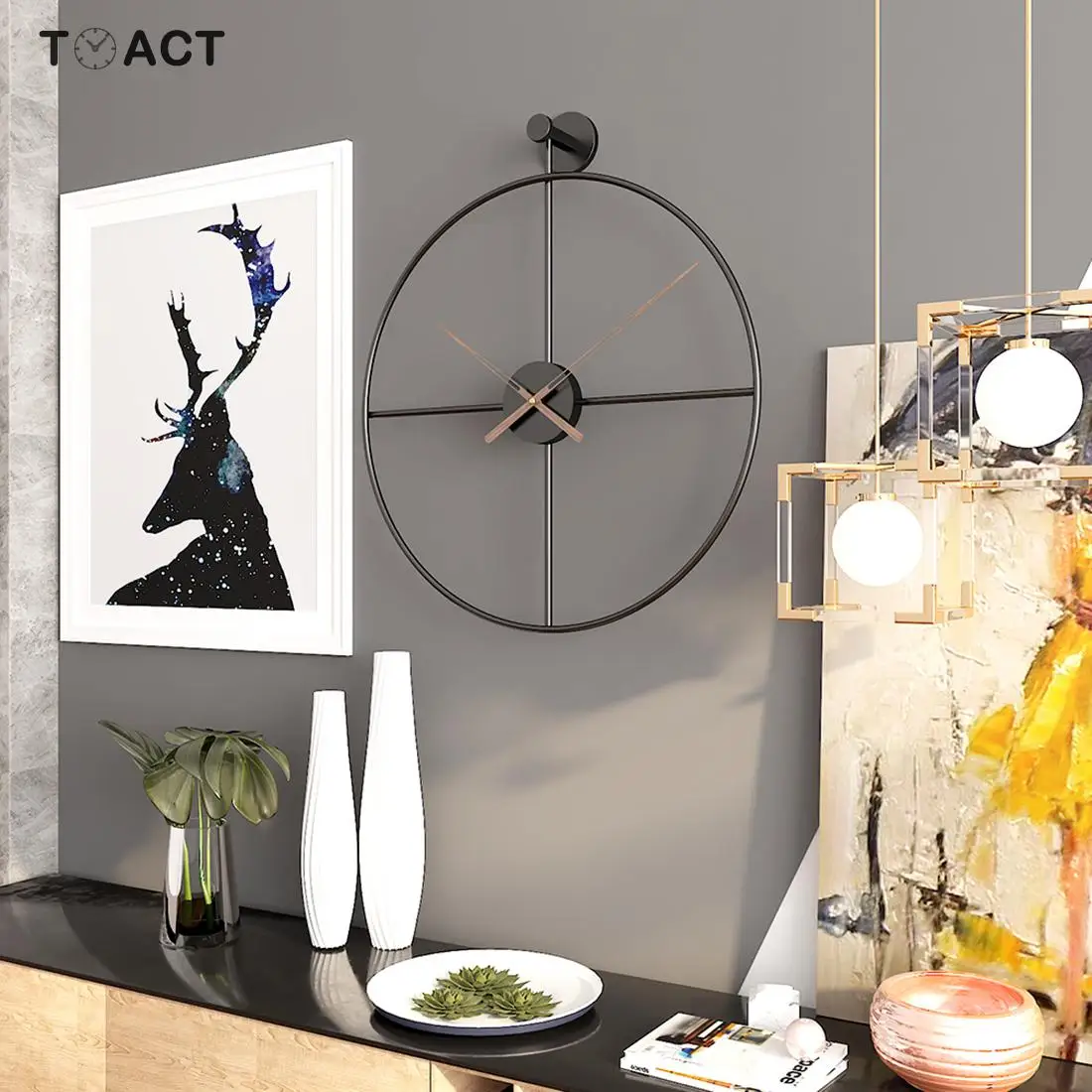 Billig Große Wanduhr Moderne Design Uhren Für Wohnkultur Büro Eisen Kunst Uhren Europäischen Stil Hängenden Wand Uhr Weihnachten Geschenk